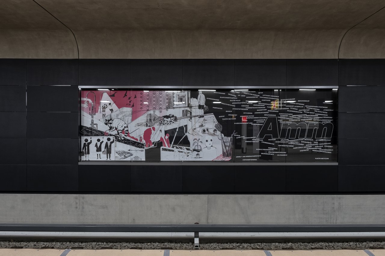 Wimmelbild am Bahnsteig